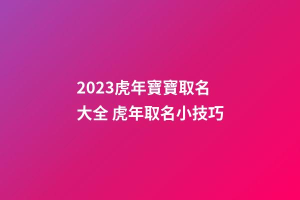2023虎年寶寶取名大全 虎年取名小技巧